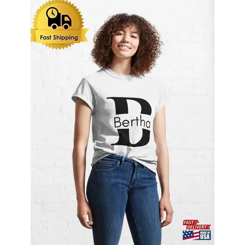 Initial B Monogram Bertha Personalized Name Label Unisex T-Shirt